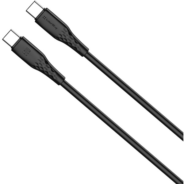 Фото - Кабель Colorway Type-C - Type-C (textured PVC) (PD Fast Charging 60W) 3А 2м Black (CW-CBPDCC095-BK)